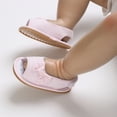 thumbnail image 6 of Otqutp Kids Birthday Shoes Summer Children Toddler Shoes Girls Sandals Flat Bottom Fish Mouth Open Toe Breathable Solid Color Cute Bow Back Trip with Hook Loop, 6 of 9