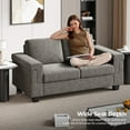 thumbnail image 6 of COPIAE 64.2” Small Couches for Living Room, High Resilience Loveseat Sofa, Velvet Fabric 2 Seat Sofa Couch with Wooden Frame& Upholstered Cushion, Modern Deep Seat Sofa for Bedroom Office, 6 of 7