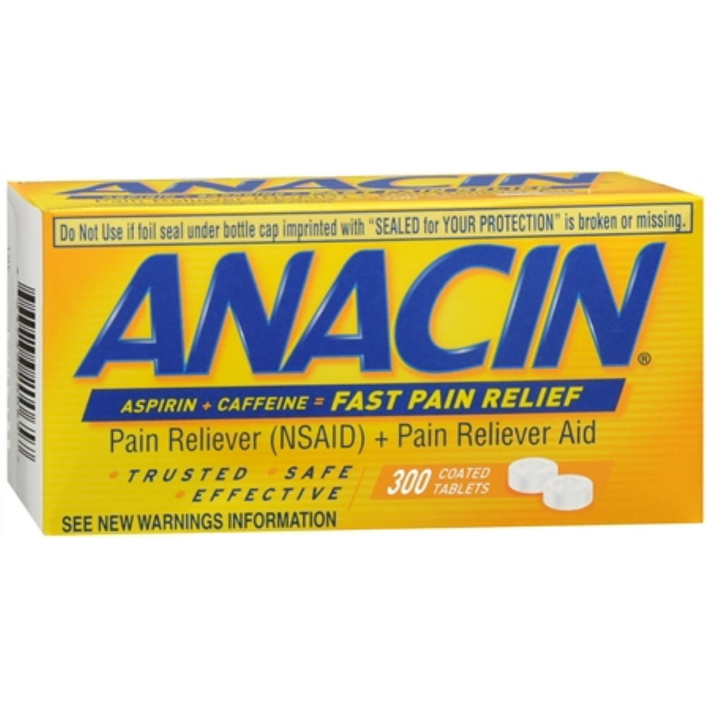 Anacin Fast Pain Relief Pain Reducer Aspirin Tablets, 300 Tablets