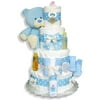Corduroy Blue Teddy Diaper Cake