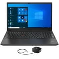 thumbnail image 1 of Lenovo ThinkPad E15 Gen 3 Home/Business Laptop (AMD Ryzen 5 5500U 6-Core, 15.6in 60 Hz Full HD (1920x1080), AMD Radeon, 40GB RAM, Win 10 Pro) with G2 Universal Dock, 1 of 7