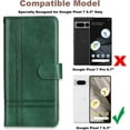 thumbnail image 2 of for Google Pixel 7 Wallet Case, Premium PU Leather Flip Case with Card Slots Kickstand Magnetic Buckle Flip Phone Case Cover for Google Pixel 7 6.3’’ - Green, 2 of 7