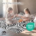 thumbnail image 4 of ODIKA 8'x8' Machine Washable Non-Slip Area Rug, Contemporary Displaying Layered Tiger Stripes with Negative Space High Traffic Rug, Black, 321820, 4 of 5