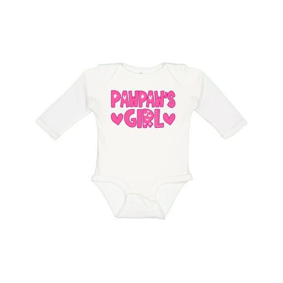Inktastic Pawpaw's Girl Girls Long Sleeve Baby Bodysuit