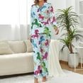 thumbnail image 2 of Top-kevin Womens Pajamas Set Cute Hippo Party Pattern Soft Long Sleeve Sleepwear Button Down Sets, 2 of 12