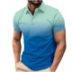 thumbnail image 1 of Camisetas de Manga Corta de los Hombres Casual Gradiente Solapa Botón Arriba Camiseta, Top Ligero para el Hogar, Uso Diario Y Cómodo, 1 of 5