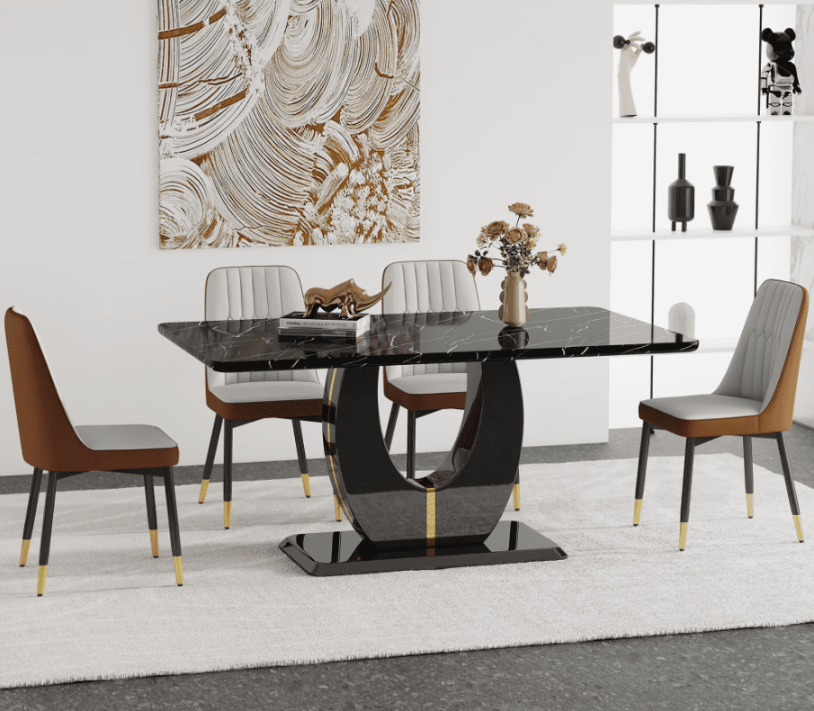 Table+4 Gray&Brown Chairs