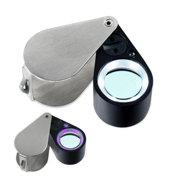 Ade Advanced Optics Premium Lighted 10x21 Triplet Lens Color Jeweler's Loupe with Leather Case