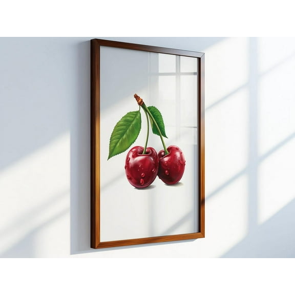 Kna Prints - Cherry Wall Art Print, Aesthetic Cherries Food Poster, Kitchen Decor, Gift For Her, Funky Feminine , Food Lover Art, UNFRAMED-8x12