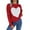 AW1-RD2, variant on GBSYEWXS Sweaters For Women Red Crew Neck Long Sleeve Heart Print Autumn Pullover Sweater