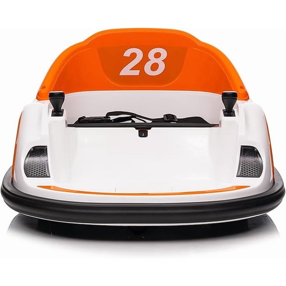 12V Bumper Car for Toddlers, Ride On Bumper Car for Kids Ride on Toy Gifts Toddlers Electric Bumping Car with Remote Control, Battery Display, 360 Degree Spin, LED Lights, Music, Orange-Large