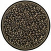 94" Courtland Heat Set Polypropylene Round Indoor/Outdoor Rug, Black