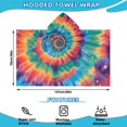 thumbnail image 2 of Colorful Rainbow Tie Dye Spiral Pattern Hooded Bath Towel，50"x30" for Ages 3 To 12 Kids, Quick Dry Lightweight Soft Microfiber Hood Beach Towel Cover Up for Kids, 2 of 7