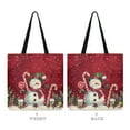 thumbnail image 6 of Renewold Snowman Candy Cane Shopping Bag Lightweight Reusable Christmas Canvas Tote Bag Reusable Cloth Handbag for Women Girls for Shopping Gym Beach Travel School, 6 of 6