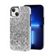 thumbnail image 2 of Funda para iPhone 13 con lentejuelas brillantes, color gris plateado y blanco. Funda de cuero con cierre magnético y tapa abatible para cámara dual., 2 of 7