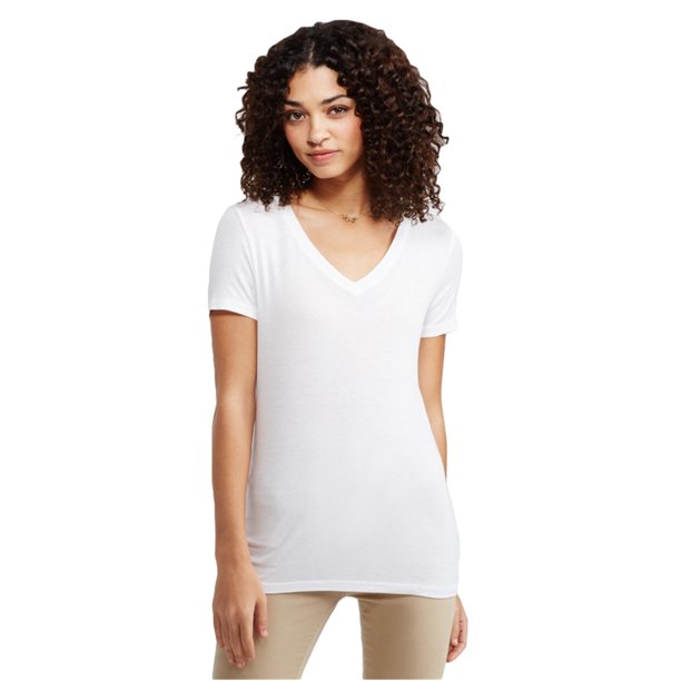 Aeropostale - Playera básica delgada para mujer Seriously Soft, blanca, pequeña Aeropostale Camiseta básica