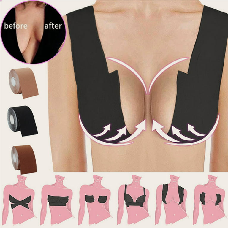 1 Roll Women Push Up Bras For Self Adhesive Silicone Breast Stickers  Strapless Body Invisible Bra DIY Breast Lift Up Boob Tape 1.97*197in