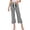 Black, variant on Womens Cropped Striped Straight Leg Capri Pants Casual High Waisted Stretch Front Pockets Cropped Pants Summer Fashion Comfortable Daily Daily Commuter Wear Dark Blue XXL