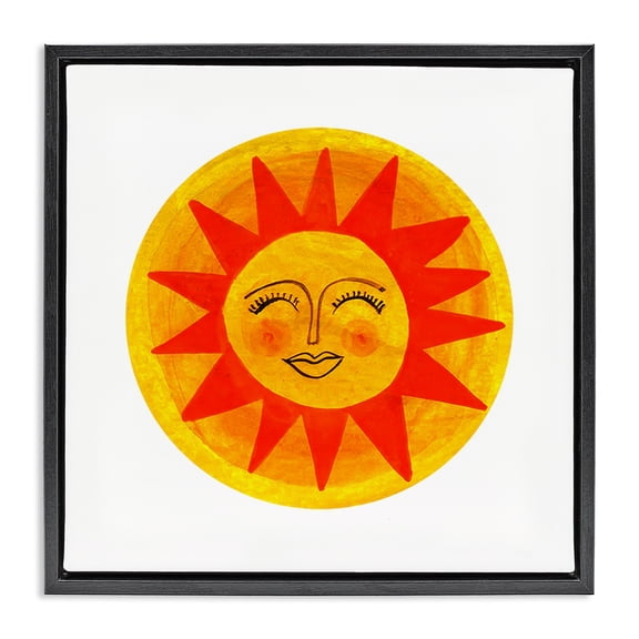 Stupell Industries Southwestern Warm Fiery Sun Black Floating Frame Canvas Art, 18 x 18, by Katherine Herrell Studio