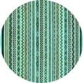 thumbnail image 1 of Ahgly Company Indoor Round Abstract Light Blue Modern Area Rugs, 6' Round, 1 of 4