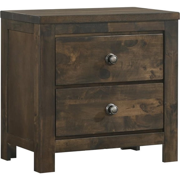 Pemberly Row Modern Solid Wood Bedroom Nightstand in Rustic Gray