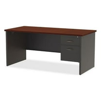 Lorell, LLR79146, Mahogany Laminate/Charcoal Modular Desk Series, 1 Each