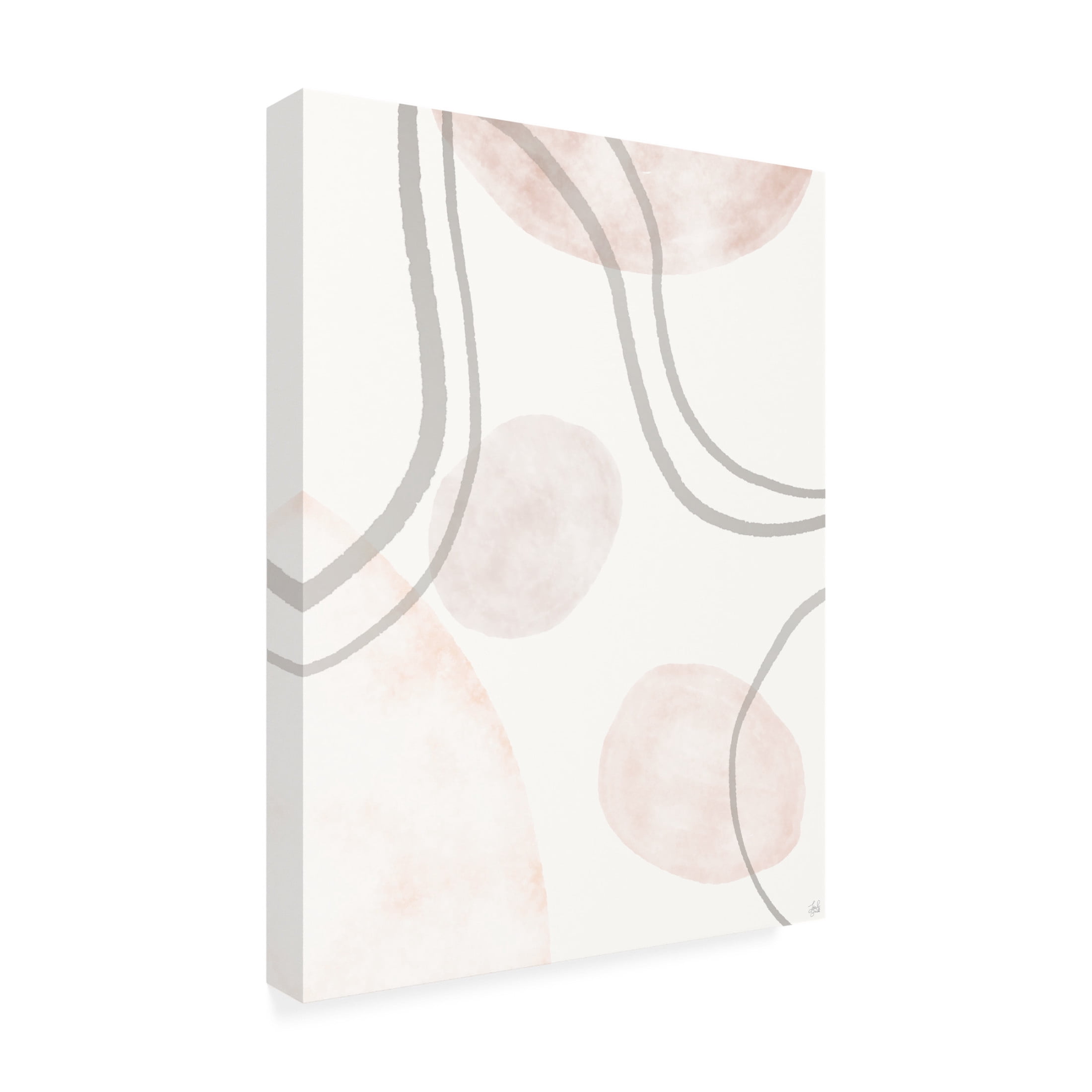 Canvas Wall Art - Line and Brush 'Line & Bubble Space 2' Wall Art for Living Room, Bedroom, or Office Décor by Trademark Fine Art - 14 x 19 Inches