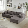 thumbnail image 3 of 108" L Shaped Sectional Living Room - Chenille Upholstery, 6 Pillows, Combination, Bedroom Upholstered Couch Shaped, Chenille, Simple Style For Apartments, 3 of 5