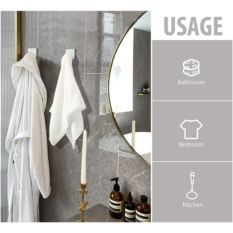 Self Adhesive Hook, Waterproof in Shower Hooks for Hanging Loofah, Towels,  Cloth