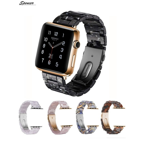 Spencer - Spencer Tortoise Shell Resin Apple Watch Bands 38mm/40mm ...