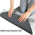 thumbnail image 3 of Black Mushroom Line White Pattern Hot Yoga Mat Towel Non Slip for Hot Yoga - Quick-Drying Yoga Mat Cover with 4 Corner Pockets with Travel Bag - Hot Yoga Towel Non Slip 70"x26", 3 of 6