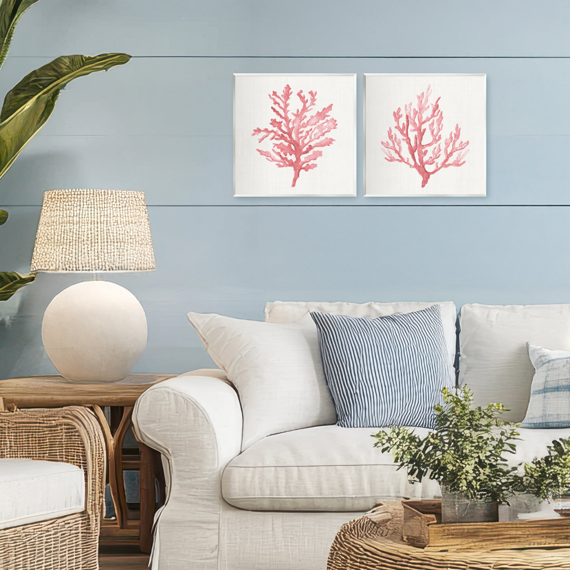 Stupell Industries Rosy Pink Coral Branches 2 Piece Wall Plaque Art Set, design by Janet Tava