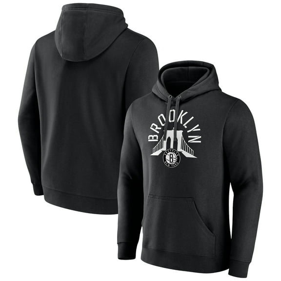 Men's Black Brooklyn Nets Announcer Pullover Hoodie