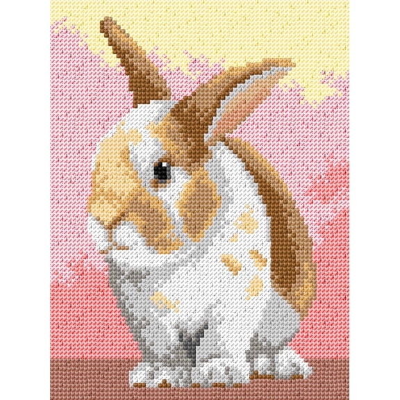 Wizardi Needlepoint Canvas for halfstitch Without Yarn Bunny 3559F Orchidea