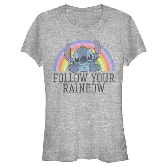 Juniors Lilo & Stitch Follow Your Rainbow T Shirt