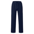 thumbnail image 4 of WEIYLL Pants for Men Male Casual Solid Full Length Mid Waist Pocket Drawstring Navy Pant Size M, 4 of 5