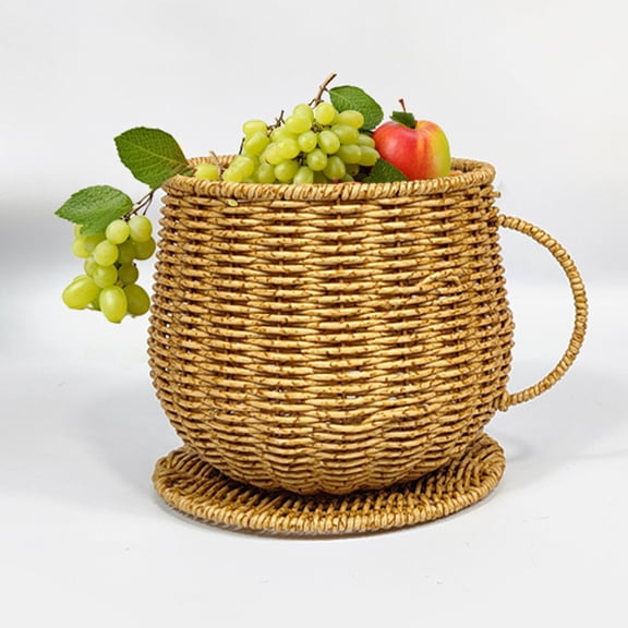 Fmxomd Coffee Pod Basket, Small Coffee Pod Container with Handle, Handwoven K Cup Holder Capsule Storage for Counter, Home, Office, Coffee Bar