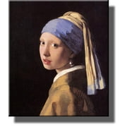 The Girl with a Pearl Earring by Johannes Vermeer Picture on Stretched Canvas, Wall Art Decor Ready to Hang!.