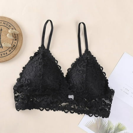 

Women s Sexy Strappy Crisscross Back Scalloped Lace Bralette