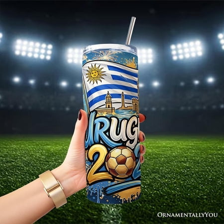 Signature Uruguay 2026 Soccer Cup Global Championship 20oz Tumbler With Lid Stainless Steel Straw Fans Football Gift Cup