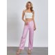 thumbnail image 5 of Pantalones vaqueros Tsseiatte metalizados brillantes para mujer, color liso, cintura alta, pierna recta, para fiesta y baile., 5 of 6