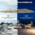 thumbnail image 5 of Autlaycil 15' Market Patio Umbrella and Matching Base with Crank System and 48 Solar Powered LED Lights for Outdoor, Market, Beach, Garden, Yard, Party, Khaki, 5 of 6
