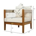 thumbnail image 3 of Christopher Knight Home Outdoor Woven Rope Lounge Chair with Cushions, Solid Wood Frame, Beige, 3 of 13