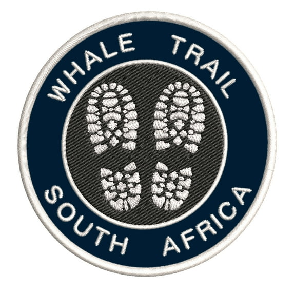 Go Trekking! At Whale Trail, South Africa 3.5 Inch Iron Or Sew On Embroidered Fabric Badge Patch Hiking Trails Iconic Series