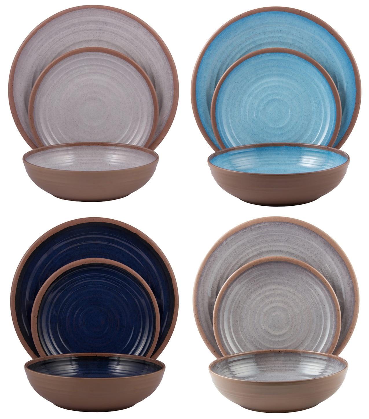 Melange 36-Piece Melamine Dinnerware Set (Clay Collection) | Shatter-Proof  and Chip-Resistant Melamine Plates and Bowls | Color: Pastel Colors |  Dinner Plate, Salad Plate & Soup Bowl (12 Each) - Walmart.com