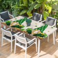 thumbnail image 2 of St. Patrick's Day Table Cloths for 6 Foot Rectangle Tables, Shamrocks Gnomes Coin Beige Leaves Patio Waterproof Elastic Fitted Tablecloths, Washable Rectangular Table Cover for Camping, 2 of 8