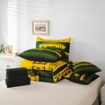 thumbnail image 6 of Feelyou Kids Rugby Bedding Comforter Set 7pcs for Boys, Green Bay Football King Bedding Sets, American Football Print Bed Sheets, Dark Green Orange Home Decor, 6 of 8