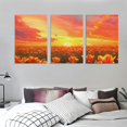 thumbnail image 3 of Nawypu Floral canvas wall art, Beautiful Tulip Field at Sunrise Picture Print, Floral Watercolor Artwork Ready to Hang Bedroom Living Room Office, 3 of 4