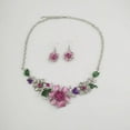 thumbnail image 2 of JAHH Women's Wedding Jewelry Multicolor Female Flower Rhinestone Inlaid Pendant Necklace Earrings Jewelry Set Gift for Wife Girlfriend, 2 of 4