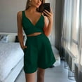 thumbnail image 2 of Dyegold 2 Piece Outfits For Women Summer Crop Tops Wide Leg Shorts Suit Two Piece Lounge Matching Sets Trendy Vacation Sets, 2 of 7